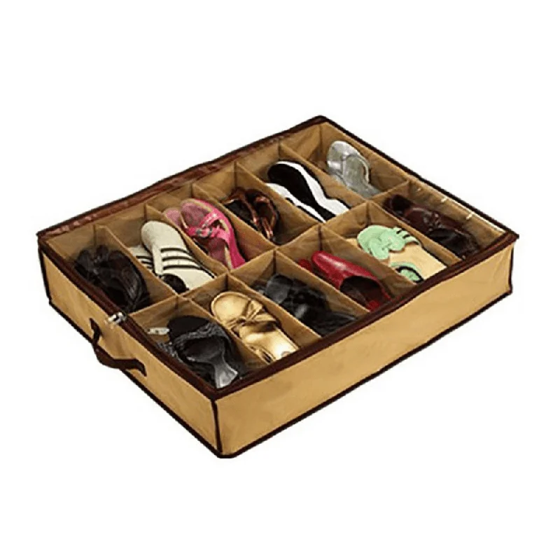 12 Pairs Shoes Storage Box under Bed Closet Storage Baskets