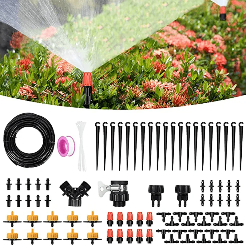 25M/30M/43M Drip Irrigation Kit Garden Irrigation System Adjustable Automatic Irrigation Set Distribution Tubing Hose DIY Watering Set