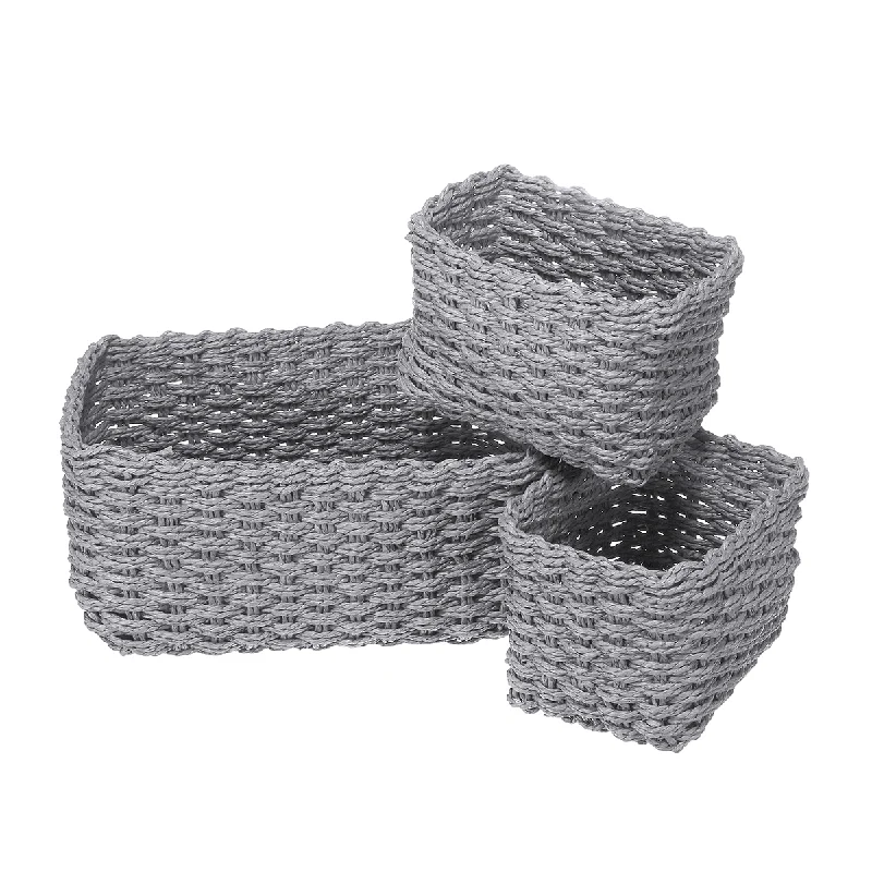 3Pcs/Set Storage Basket Plastic Crate School Office Kitchen Pharmacy Tidy Organiser