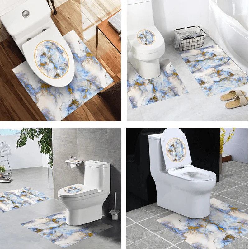 Bathroom Toilet Special 3 Pcs Set PVC Waterproof for 4 Styles Non-Slip Wear Resistant Stickers