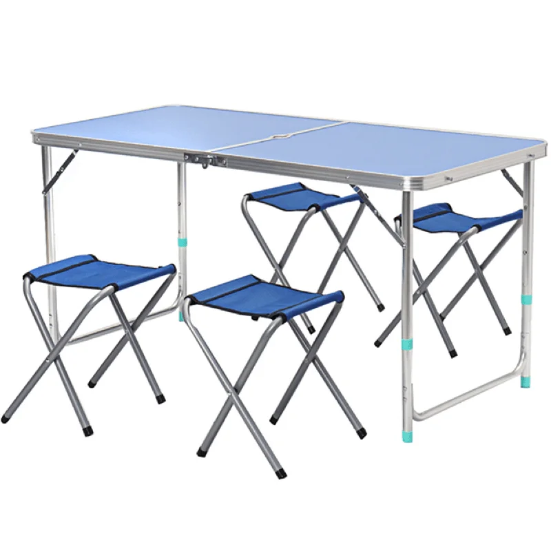 Foldable Chair and Desk Set Portable Aluminum Picnic Table and Chair Outdoor Night Market Stalls Supplies