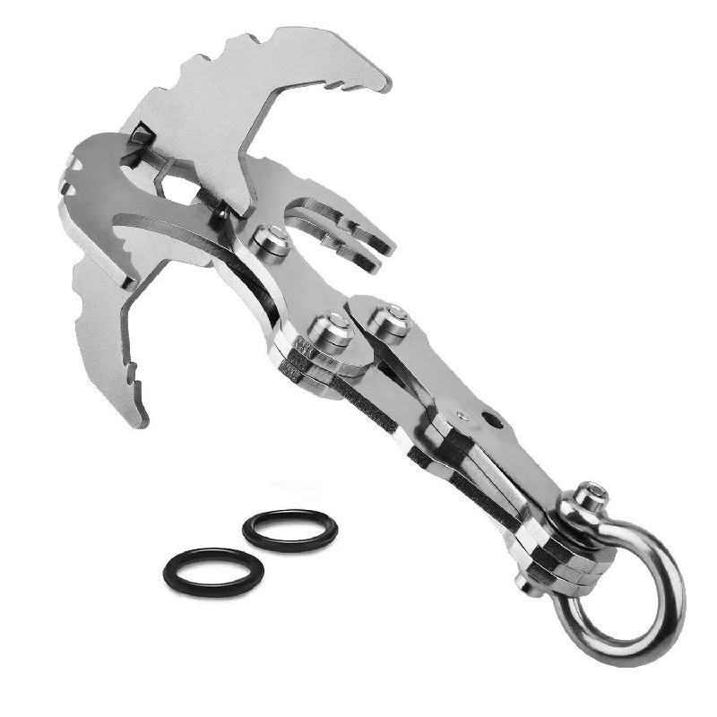 Folding Gravity Grappling Hook Outdoor Climbing Claw Clasp Survival Carabiner Tool Set