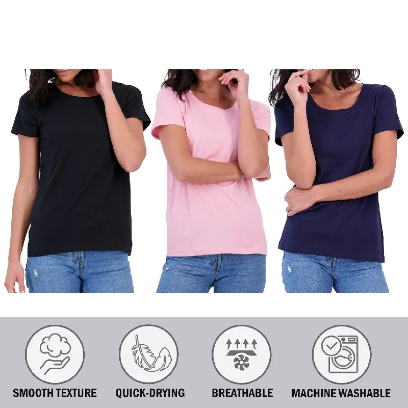 1Piece Women UltraSoft Smooth Breathable Comfy Stretchy Short Sleeve TShirt