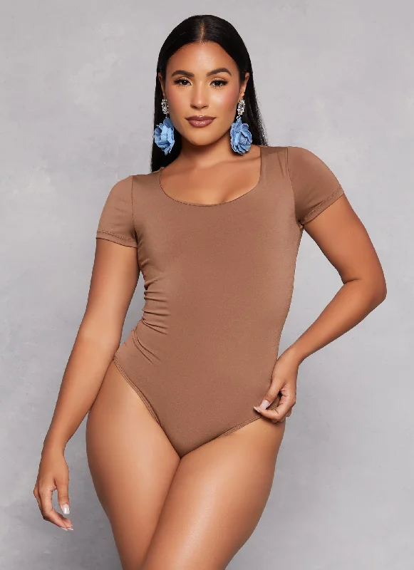 Short Sleeve Scoop Neck Bodysuit