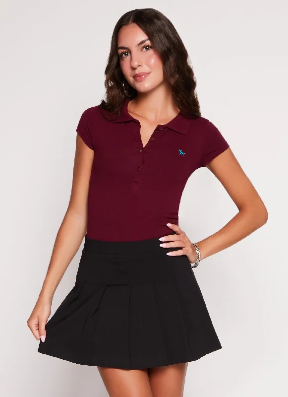 Embroidered Short Sleeve Polo Shirt