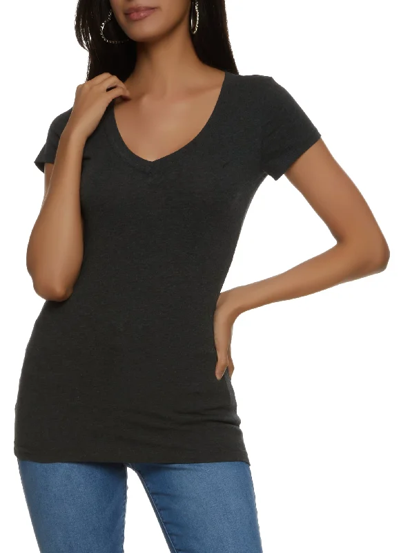 V Neck Short Sleeve T Shirt