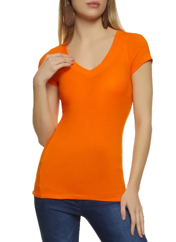 V Neck Short Sleeve T Shirt