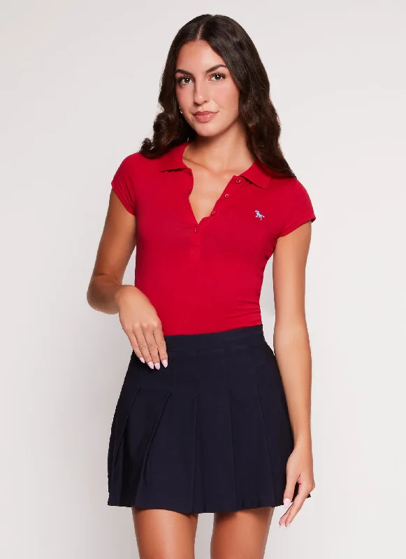 Embroidered Short Sleeve Polo Shirt