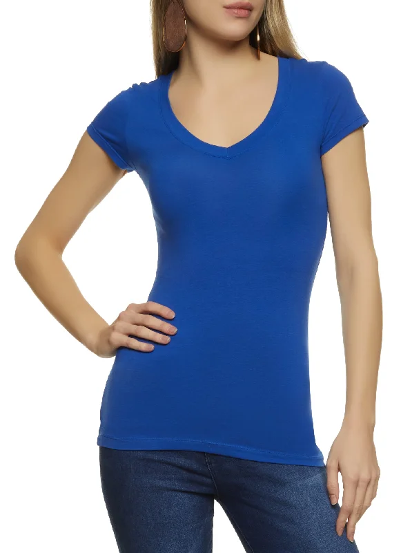 V Neck Short Sleeve T Shirt