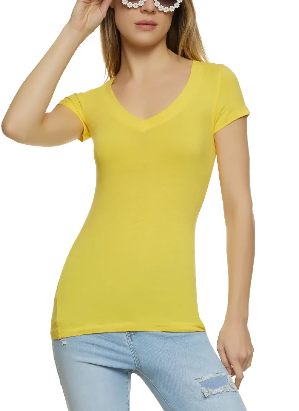 V Neck Short Sleeve T Shirt