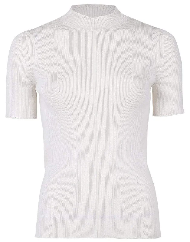 Ivory Short Sleeve Mockneck Top