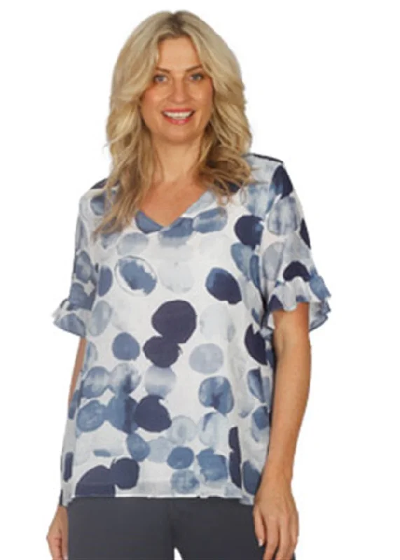 Jillian Print V Neck Top