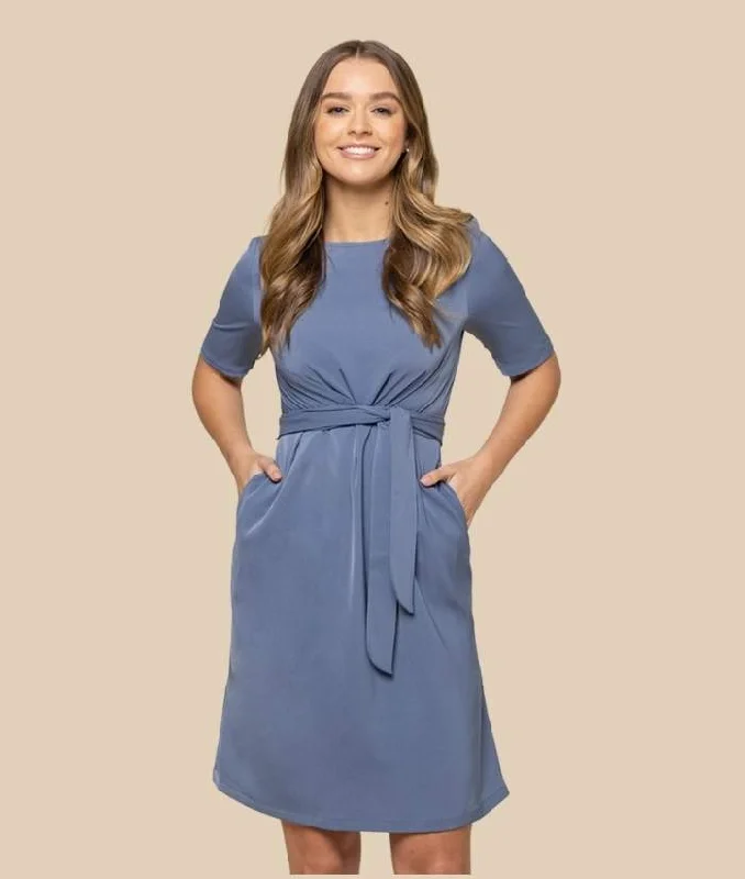 Mason Luxe Twill Short Sleeve Dress