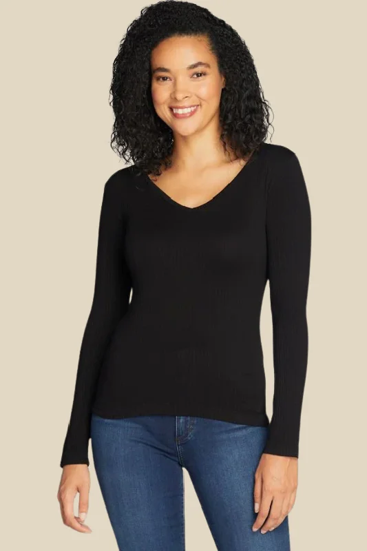 Seamless Rib V-Neck Top