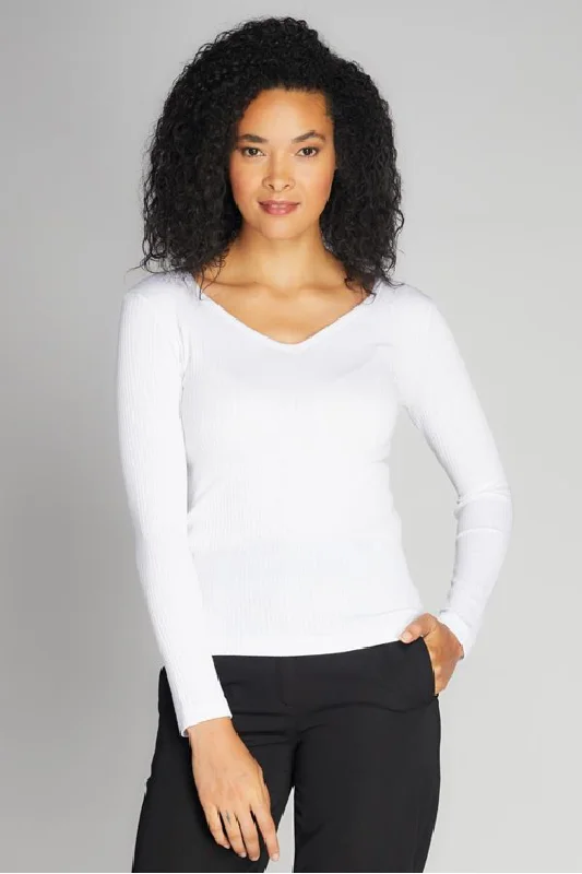 Seamless Rib V-Neck Top