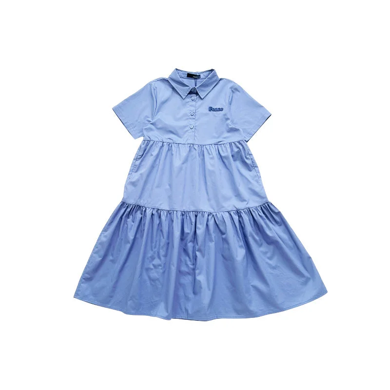 Girl Tiered Dress - Blue - SG2311098B