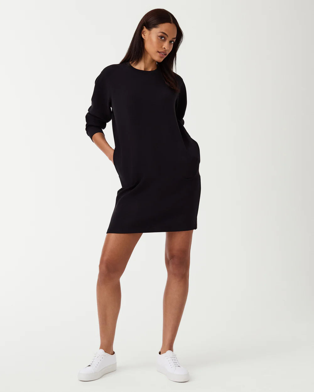 Spanx AirEssentials Black Crew Neck Dress