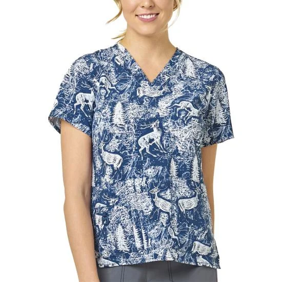 Carhartt Women's Printed V-Neck Scrub Top