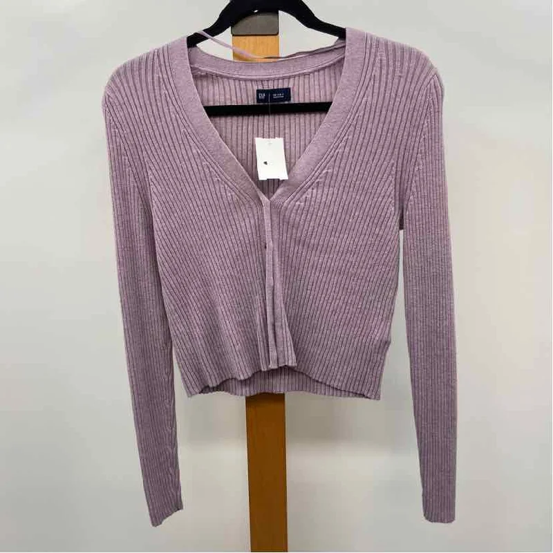 Gap Women's Size M Purple Ribbed Long Sleeve Shirt