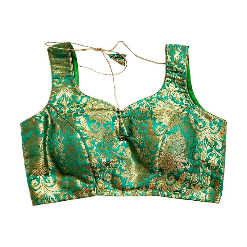 Brocade Sleeveless Saree Blouse