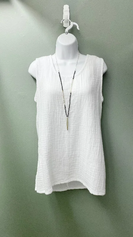 * Cotton Lani White Sleeveless Top