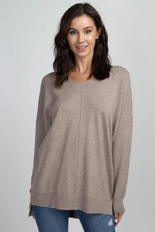 Heather Mocha V Neck