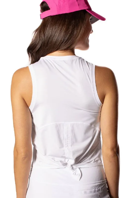 White Sleeveless Sport Tie Top