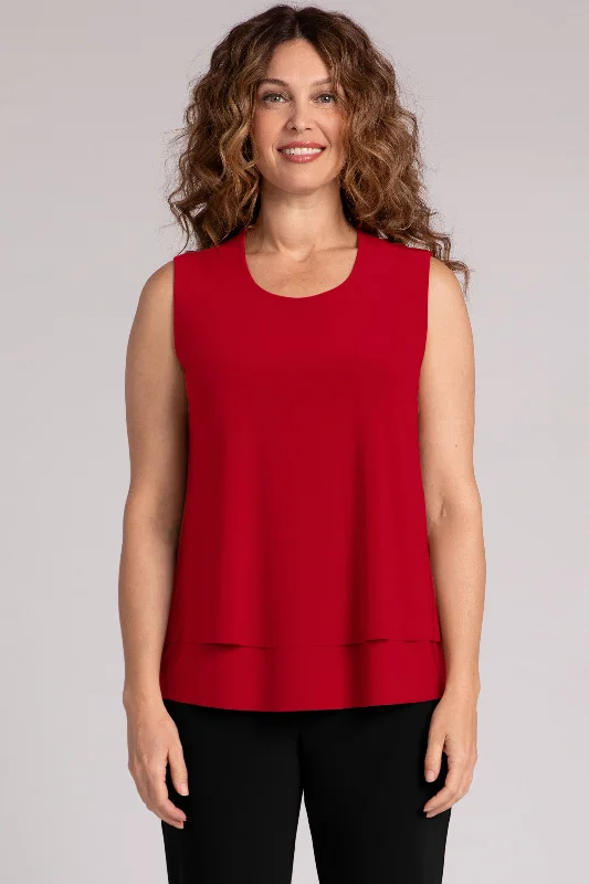 Sleeveless Double Layer Shell | Poppy