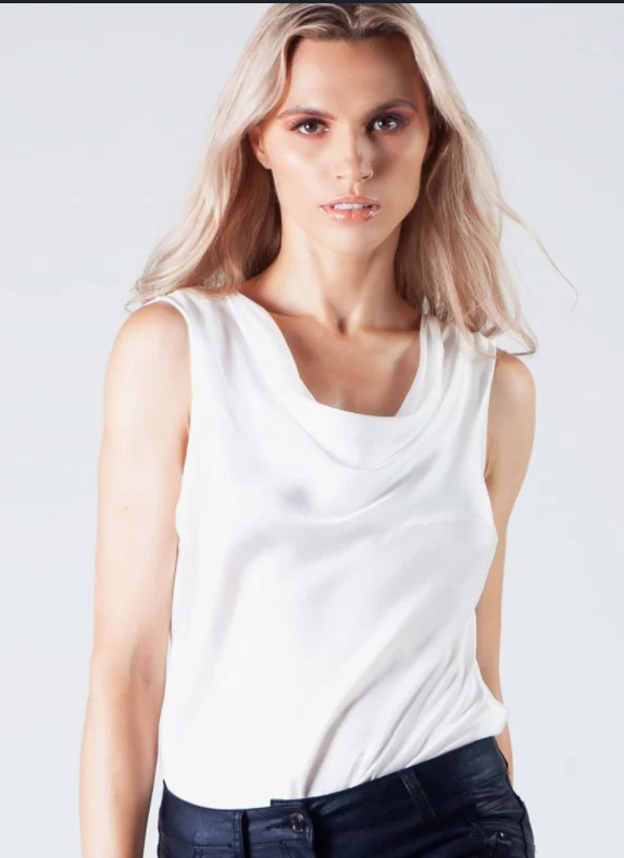 Sophia Drape Neck Sleeveless Top