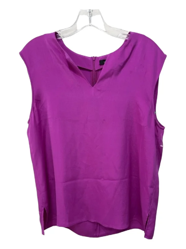 St John Size M Purple Silk Sleeveless V Neck Top