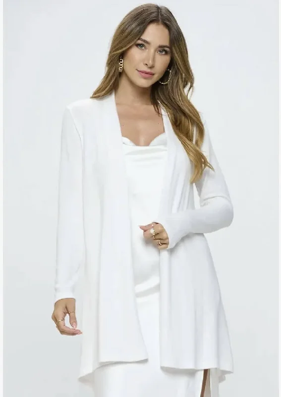 Winter White Draped Cardigan Made in USA