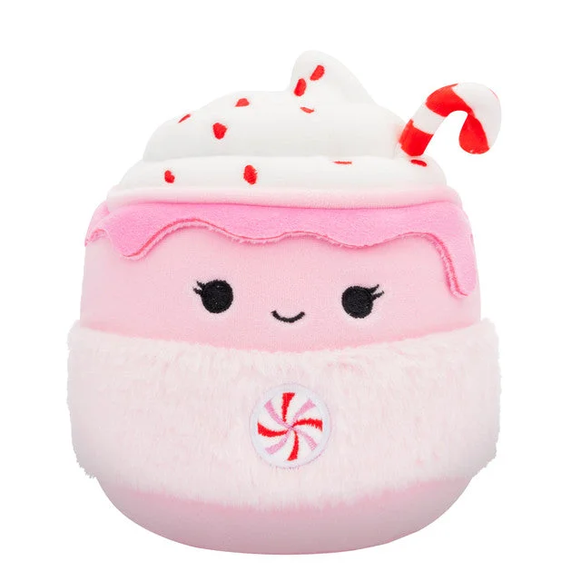 Christmas Squishmallow Ethel the Pink Candy Cane Hot Chocolate 5" Stuffed Plush by Jazwares