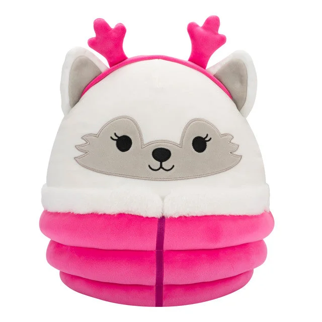 Christmas Squishmallow Gracelynn the White Winter Fox with Pink Puffer Jacket 12" Stuffed Plush by Jazwares