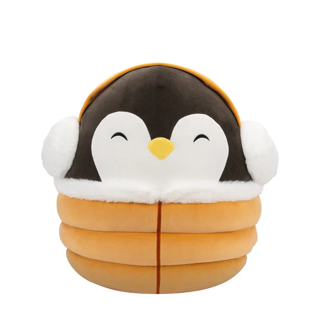 Christmas Squishmallow Luna the Black Penguin with Yellow Puffer Jacket 12" Stuffed Plush by Jazwares