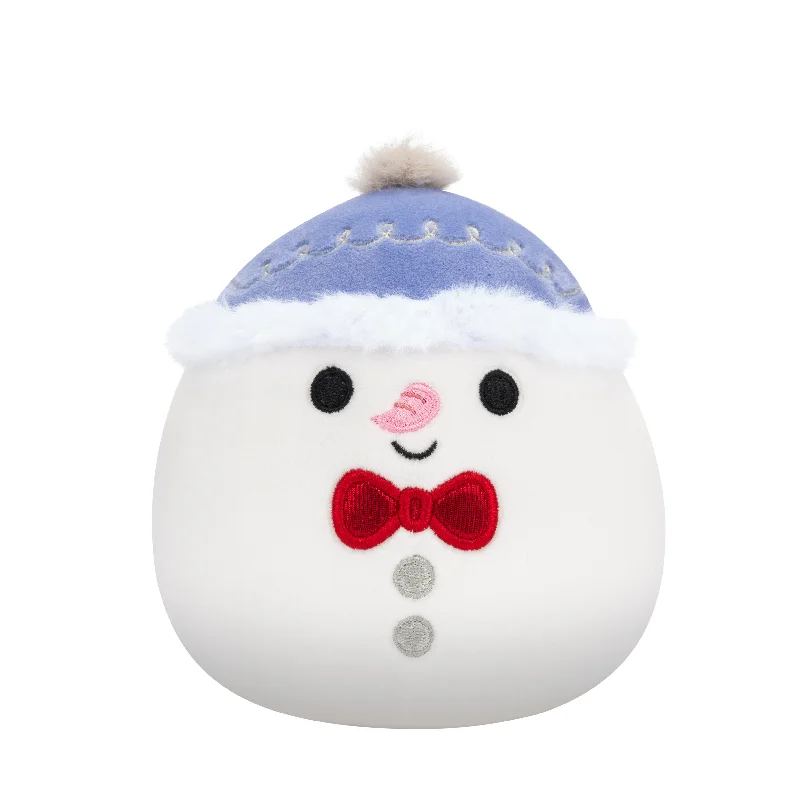 Christmas Squishmallow Manny the Snowman with Pastel Muted Purple Hat and Bowtie 12" Stuffed Plush by Jazwares