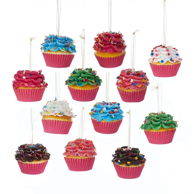 Flower Cupcake with Sprinkles Ornament