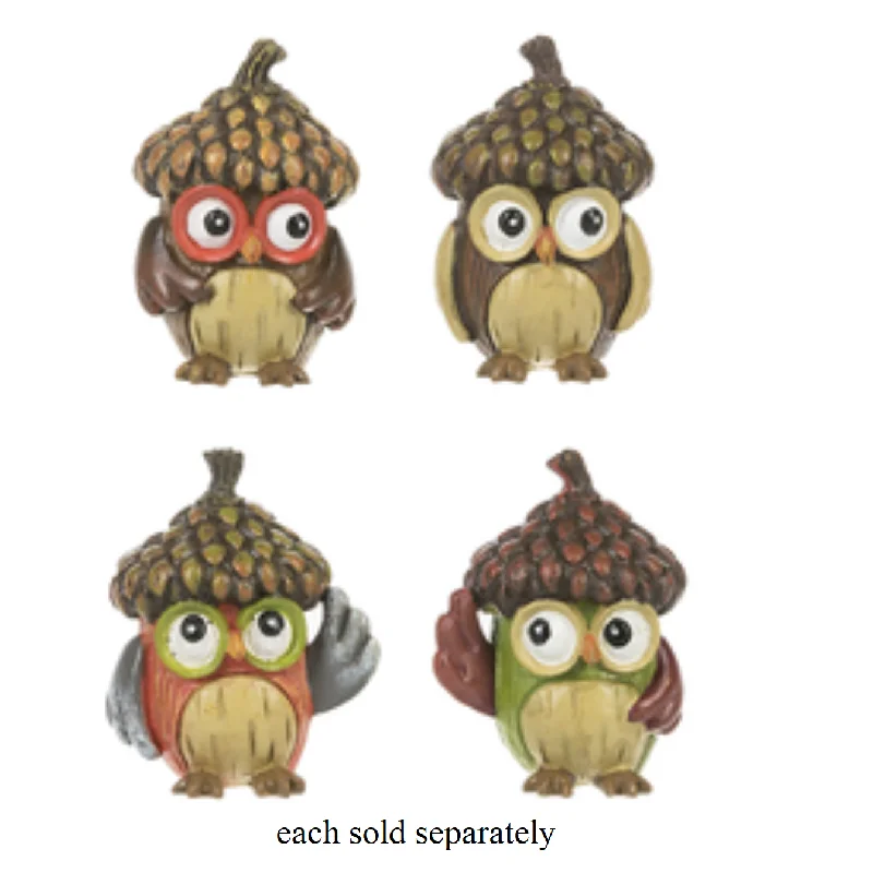 Little Wise Acorn Hat Owl Token Charm