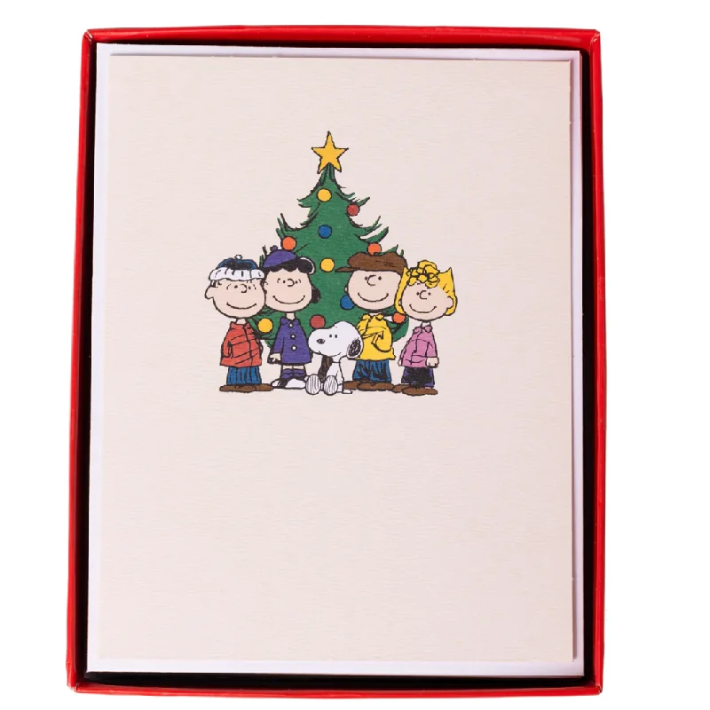 Peanuts Snoopy & Friends with Christmas Tree Holiday Blank Cards Box of 15