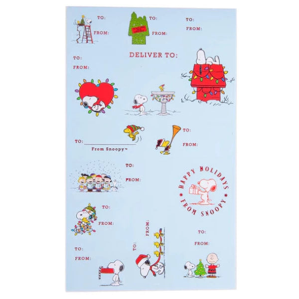 Snoopy and the Peanuts Gang Christmas Gift Labels