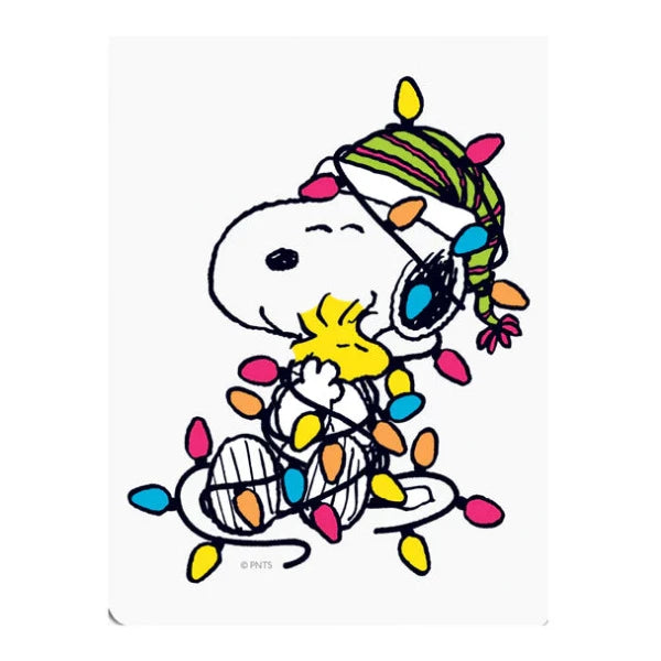 Snoopy Tangled in Christmas Lights Pocket Note