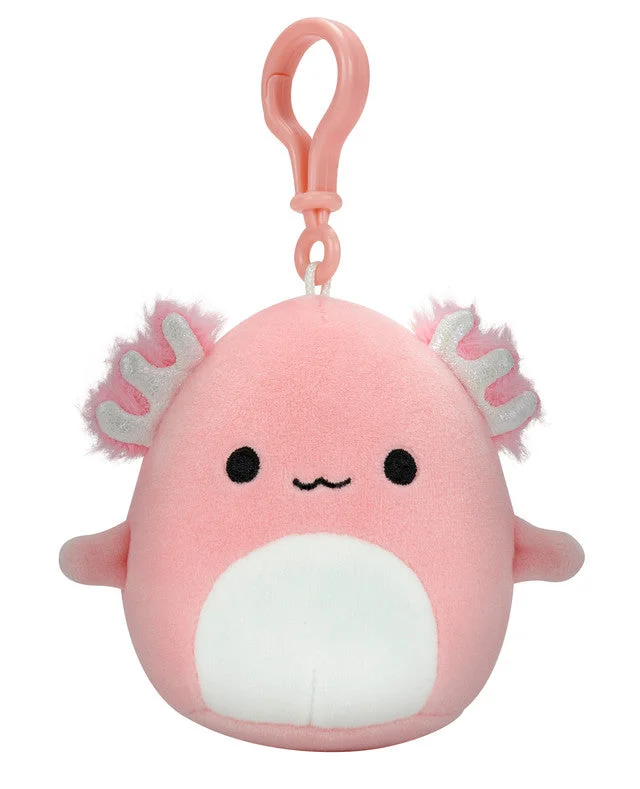 Squishmallow Archie the Pink Axolotl with Fuzzy Belly 3.5" Clip Stuffed Plush by Jazwares