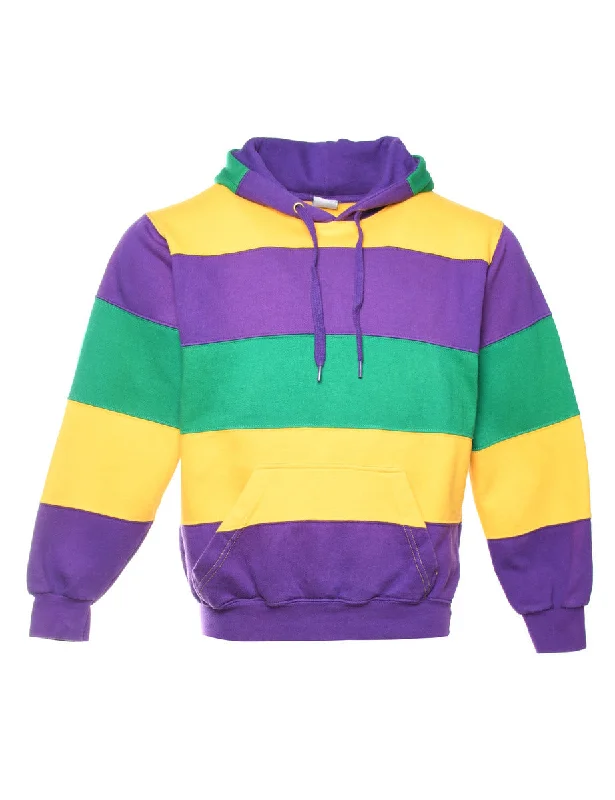 Colour Block Hooded Sweatshirt - M