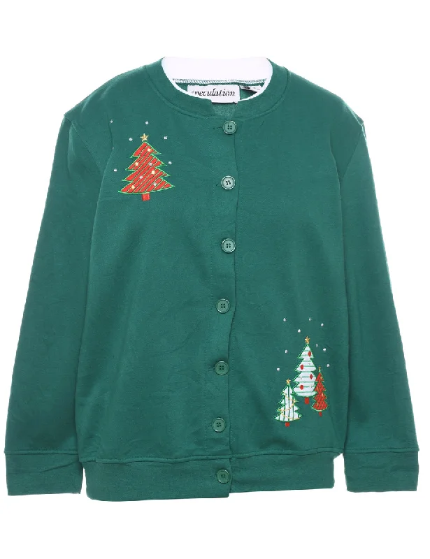 Dark Green Christmas Sweatshirt - M