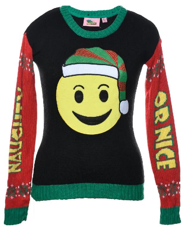 Festive Print Christmas Jumper - S