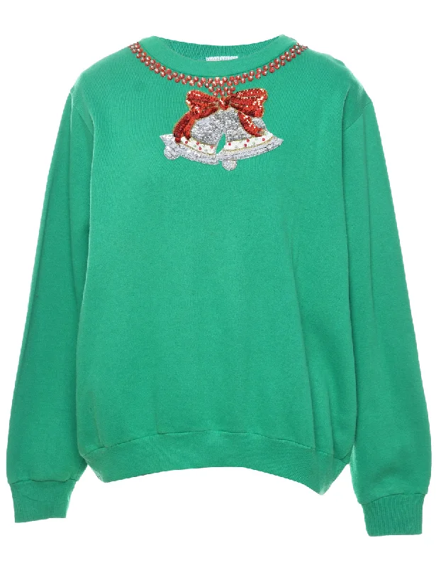 Festive Print Christmas Sweatshirt - L